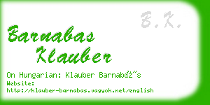 barnabas klauber business card